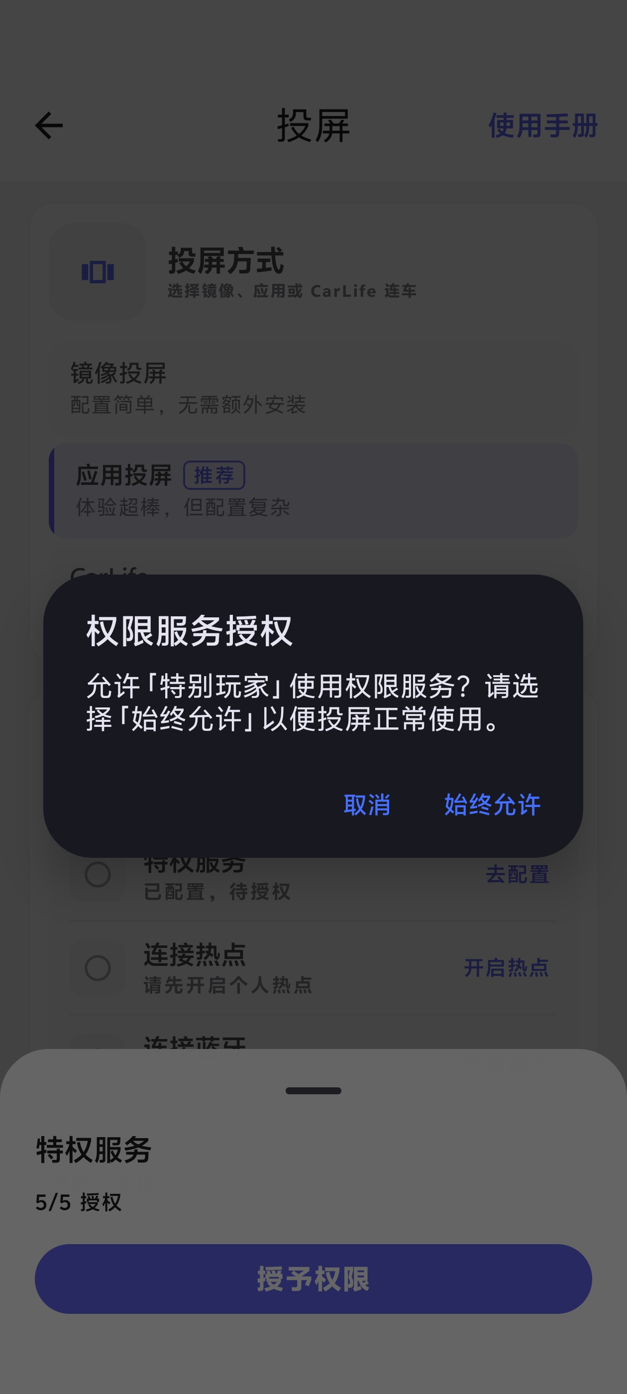 权限服务始终允许